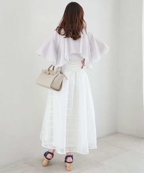 MAJESTIC LEGON / マジェスティックレゴン ロング・マキシ丈スカート | ハイウエストバックレースアップスカート | 詳細3