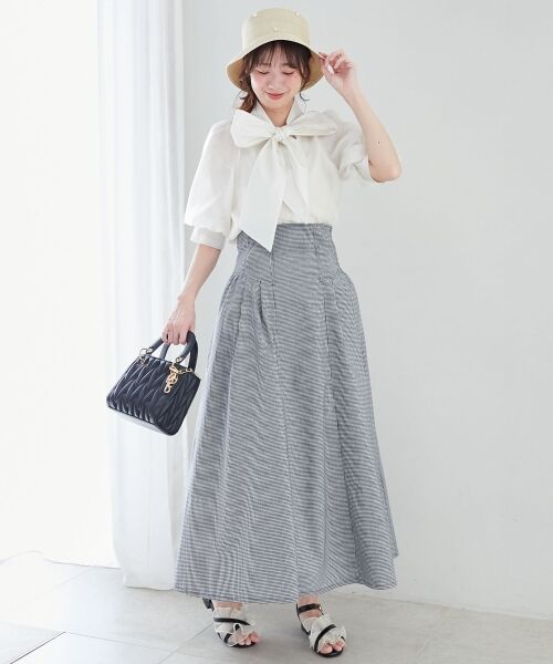 MAJESTIC LEGON / マジェスティックレゴン ロング・マキシ丈スカート | ハイウエストバックレースアップスカート | 詳細9