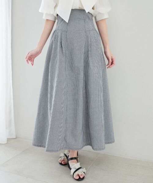 MAJESTIC LEGON/マジェスティックレゴン ハイウエストバックレースアップスカート ブラック柄 S MAJESTIC LEGON/マジェスティックレゴン ハイウエストバックレースアップスカート ブラック柄 S