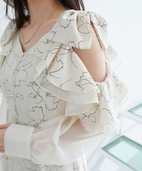 MAJESTIC LEGON / マジェスティックレゴン ロング・マキシ丈ワンピース | フリルリボン肩あきワンピース | 詳細13