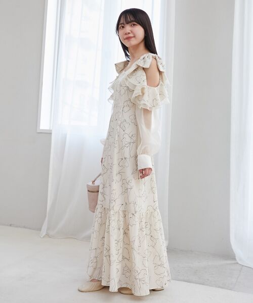 MAJESTIC LEGON / マジェスティックレゴン ロング・マキシ丈ワンピース | フリルリボン肩あきワンピース | 詳細15