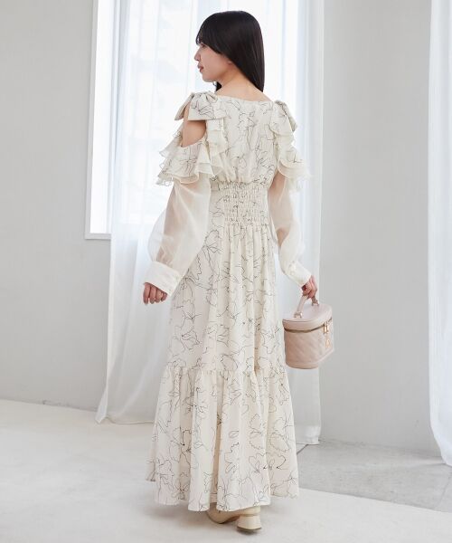 MAJESTIC LEGON / マジェスティックレゴン ロング・マキシ丈ワンピース | フリルリボン肩あきワンピース | 詳細16