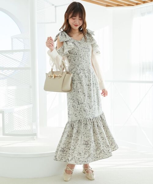 MAJESTIC LEGON / マジェスティックレゴン ロング・マキシ丈ワンピース | フリルリボン肩あきワンピース | 詳細19