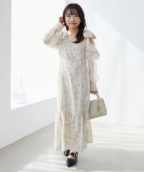 MAJESTIC LEGON / マジェスティックレゴン ロング・マキシ丈ワンピース | フリルリボン肩あきワンピース | 詳細2