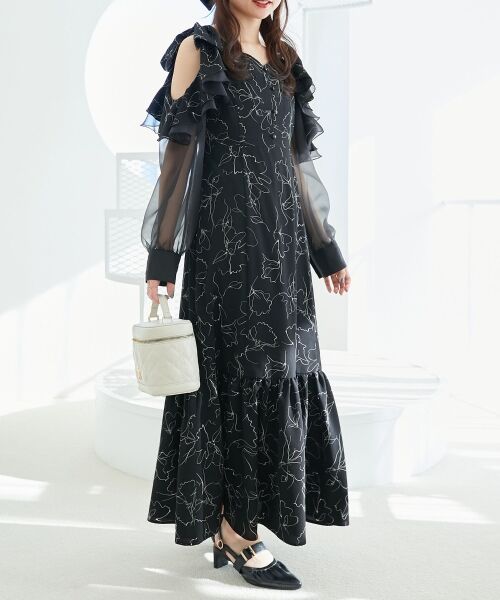 MAJESTIC LEGON / マジェスティックレゴン ロング・マキシ丈ワンピース | フリルリボン肩あきワンピース | 詳細26