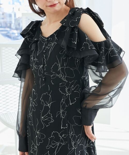 MAJESTIC LEGON / マジェスティックレゴン ロング・マキシ丈ワンピース | フリルリボン肩あきワンピース | 詳細28