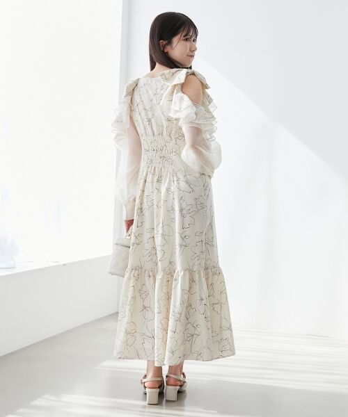 MAJESTIC LEGON / マジェスティックレゴン ロング・マキシ丈ワンピース | フリルリボン肩あきワンピース | 詳細7