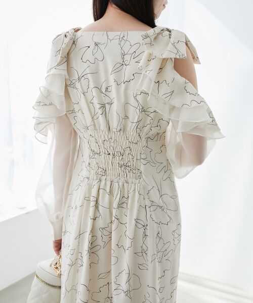 MAJESTIC LEGON / マジェスティックレゴン ロング・マキシ丈ワンピース | フリルリボン肩あきワンピース | 詳細8