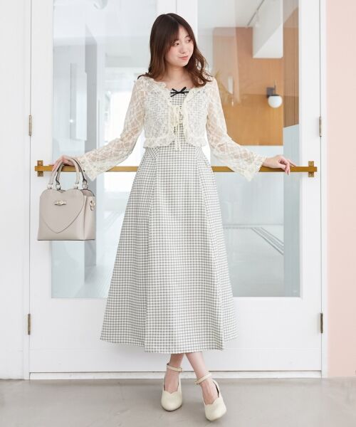 MAJESTIC LEGON / マジェスティックレゴン ミニ丈・ひざ丈ワンピース | デコルテオープンニットセットワンピース | 詳細11