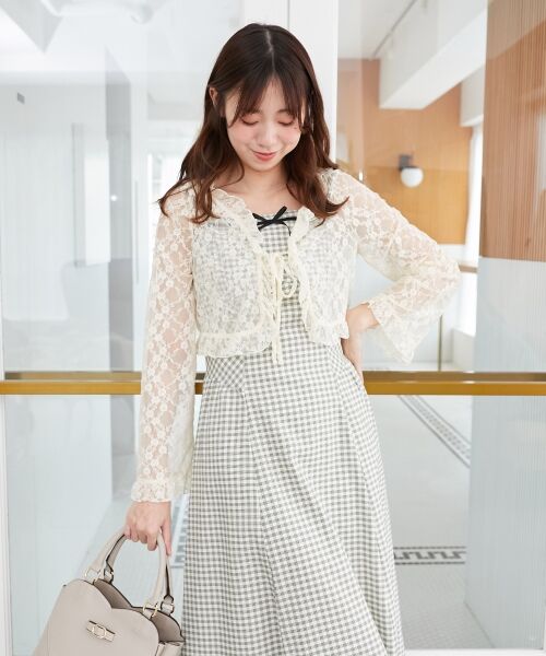 MAJESTIC LEGON / マジェスティックレゴン ミニ丈・ひざ丈ワンピース | デコルテオープンニットセットワンピース | 詳細12