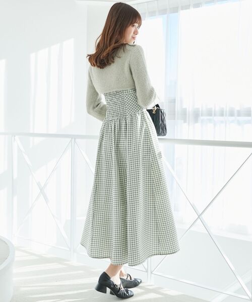 MAJESTIC LEGON / マジェスティックレゴン ミニ丈・ひざ丈ワンピース | デコルテオープンニットセットワンピース | 詳細18