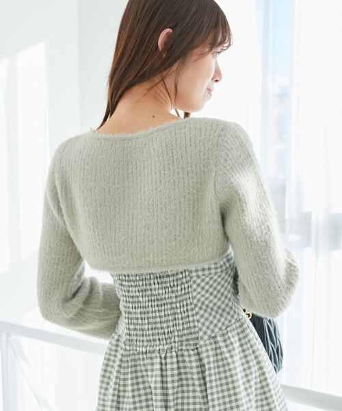 MAJESTIC LEGON / マジェスティックレゴン ミニ丈・ひざ丈ワンピース | デコルテオープンニットセットワンピース | 詳細21