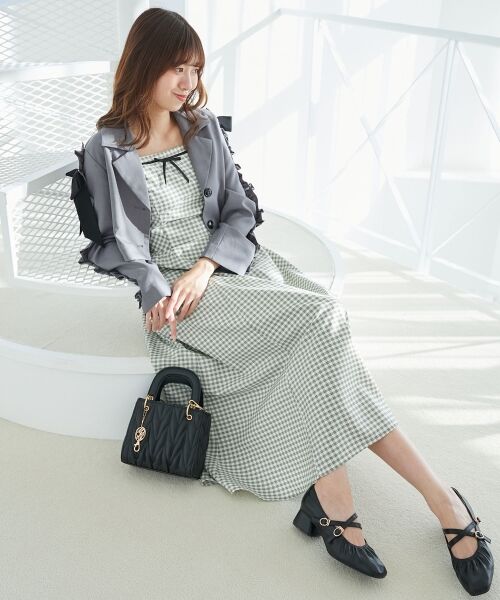 MAJESTIC LEGON / マジェスティックレゴン ミニ丈・ひざ丈ワンピース | デコルテオープンニットセットワンピース | 詳細23