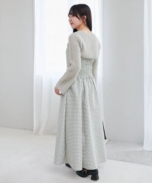 MAJESTIC LEGON / マジェスティックレゴン ミニ丈・ひざ丈ワンピース | デコルテオープンニットセットワンピース | 詳細26