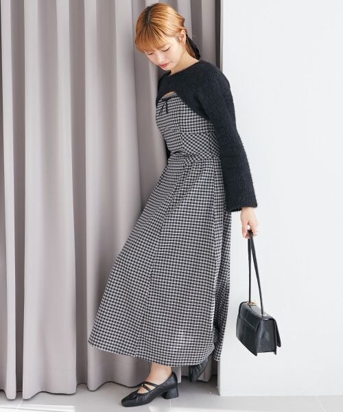 MAJESTIC LEGON / マジェスティックレゴン ミニ丈・ひざ丈ワンピース | デコルテオープンニットセットワンピース | 詳細28