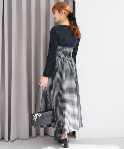 MAJESTIC LEGON / マジェスティックレゴン ミニ丈・ひざ丈ワンピース | デコルテオープンニットセットワンピース | 詳細29