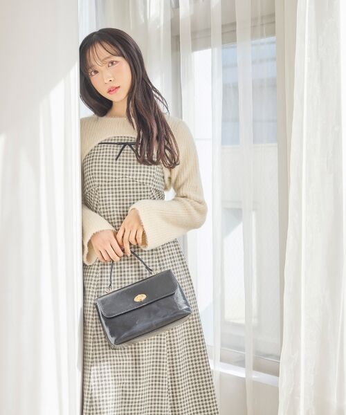 MAJESTIC LEGON/マジェスティックレゴン デコルテオープンニットセットワンピース アイボリー柄 M MAJESTIC LEGON/マジェスティックレゴン デコルテオープンニットセットワンピース アイボリー柄 M
