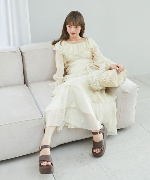 MAJESTIC LEGON / マジェスティックレゴン ロング・マキシ丈ワンピース | エアリーフリルロングワンピース | 詳細1