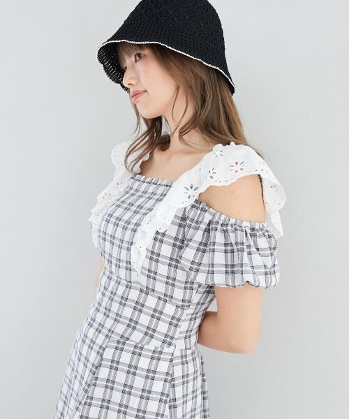 MAJESTIC LEGON / マジェスティックレゴン ロング・マキシ丈ワンピース | 肩レースフリルワンピース | 詳細12