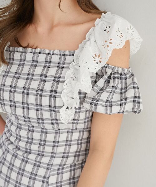 MAJESTIC LEGON / マジェスティックレゴン ロング・マキシ丈ワンピース | 肩レースフリルワンピース | 詳細14