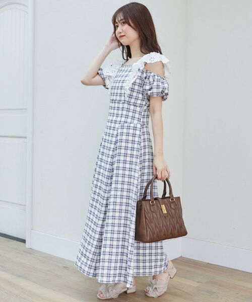 MAJESTIC LEGON / マジェスティックレゴン ロング・マキシ丈ワンピース | 肩レースフリルワンピース | 詳細16