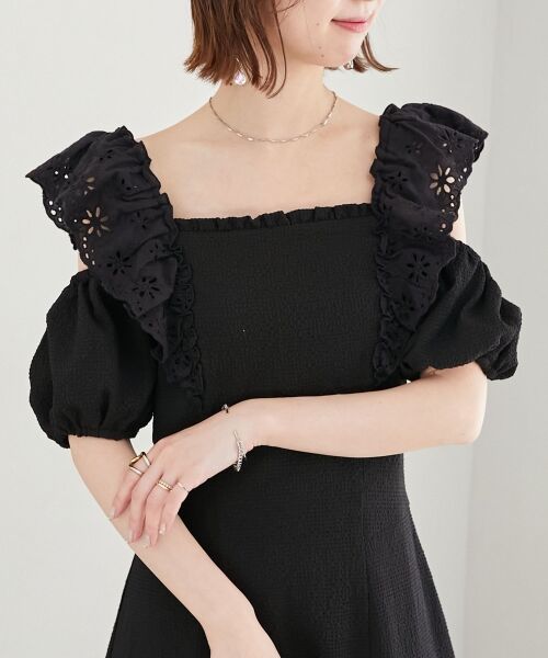 MAJESTIC LEGON / マジェスティックレゴン ロング・マキシ丈ワンピース | 肩レースフリルワンピース | 詳細24