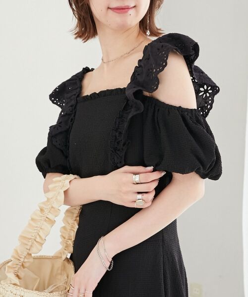 MAJESTIC LEGON / マジェスティックレゴン ロング・マキシ丈ワンピース | 肩レースフリルワンピース | 詳細25