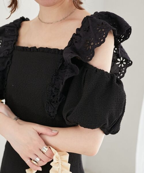 MAJESTIC LEGON / マジェスティックレゴン ロング・マキシ丈ワンピース | 肩レースフリルワンピース | 詳細27