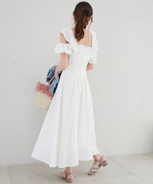 MAJESTIC LEGON / マジェスティックレゴン ロング・マキシ丈ワンピース | 肩レースフリルワンピース | 詳細3