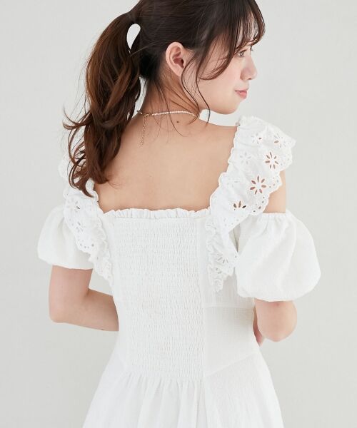 MAJESTIC LEGON / マジェスティックレゴン ロング・マキシ丈ワンピース | 肩レースフリルワンピース | 詳細6