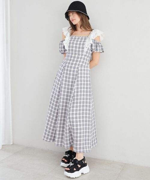 MAJESTIC LEGON / マジェスティックレゴン ロング・マキシ丈ワンピース | 肩レースフリルワンピース | 詳細9