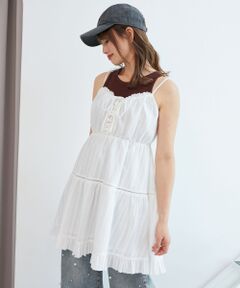 MAJESTIC LEGON / マジェスティックレゴン ロング・マキシ丈ワンピース | レースアップフレアキャミワンピ