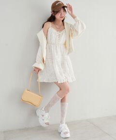 MAJESTIC LEGON / マジェスティックレゴン ロング・マキシ丈ワンピース | レースアップフレアキャミワンピ