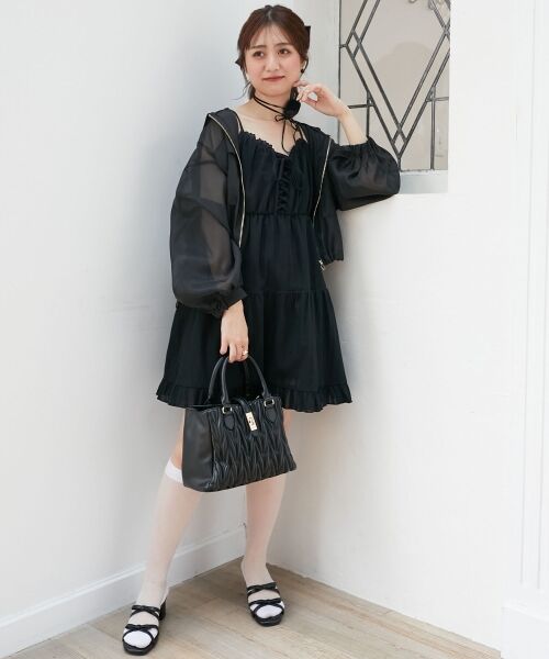 MAJESTIC LEGON / マジェスティックレゴン ロング・マキシ丈ワンピース | レースアップフレアキャミワンピ | 詳細1