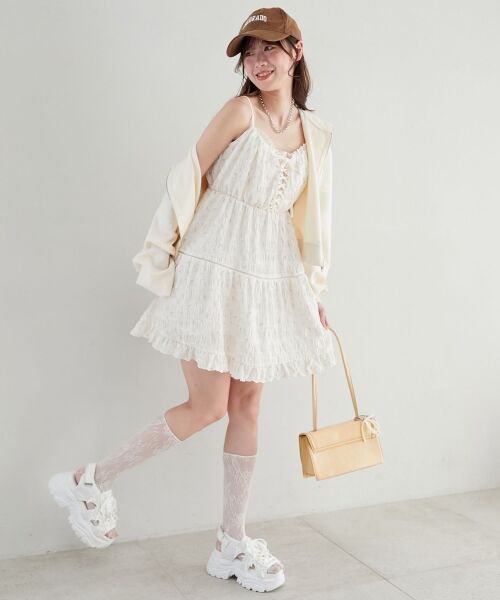 MAJESTIC LEGON / マジェスティックレゴン ロング・マキシ丈ワンピース | レースアップフレアキャミワンピ | 詳細13