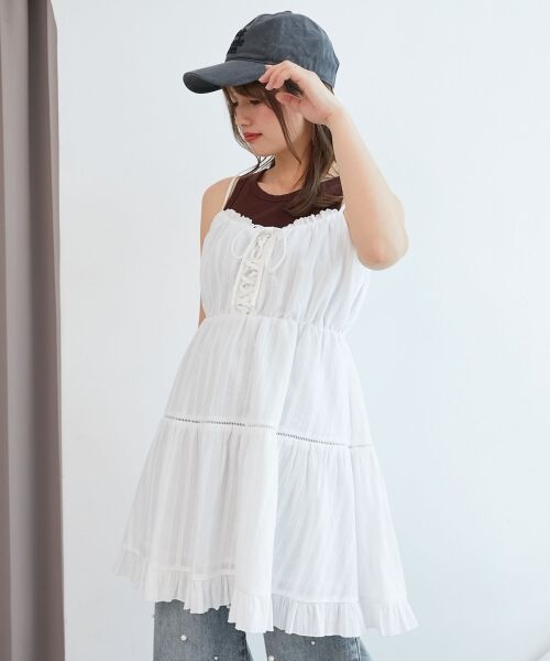 MAJESTIC LEGON / マジェスティックレゴン ロング・マキシ丈ワンピース | レースアップフレアキャミワンピ | 詳細19