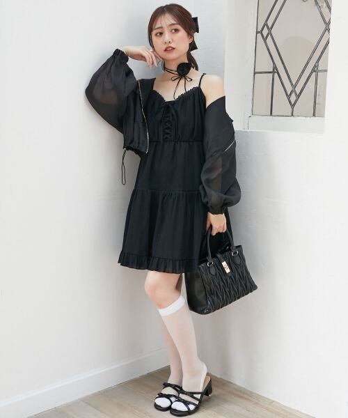 MAJESTIC LEGON / マジェスティックレゴン ロング・マキシ丈ワンピース | レースアップフレアキャミワンピ | 詳細2