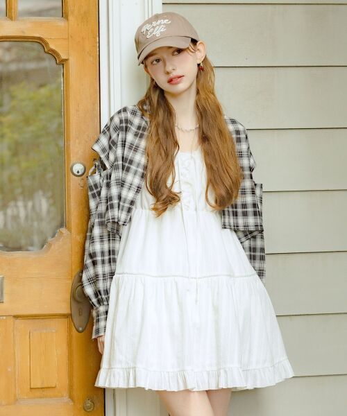 MAJESTIC LEGON / マジェスティックレゴン ロング・マキシ丈ワンピース | レースアップフレアキャミワンピ | 詳細24