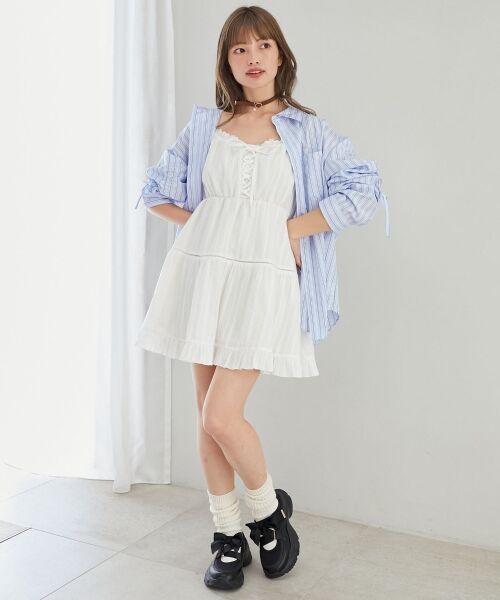 MAJESTIC LEGON / マジェスティックレゴン ロング・マキシ丈ワンピース | レースアップフレアキャミワンピ | 詳細27