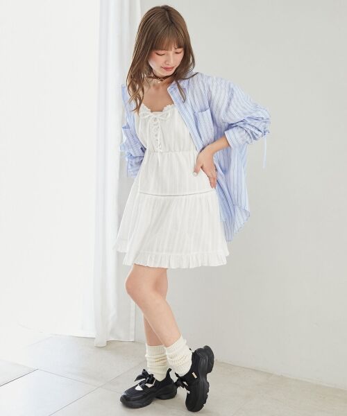 MAJESTIC LEGON / マジェスティックレゴン ロング・マキシ丈ワンピース | レースアップフレアキャミワンピ | 詳細28