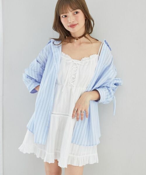 MAJESTIC LEGON / マジェスティックレゴン ロング・マキシ丈ワンピース | レースアップフレアキャミワンピ | 詳細30