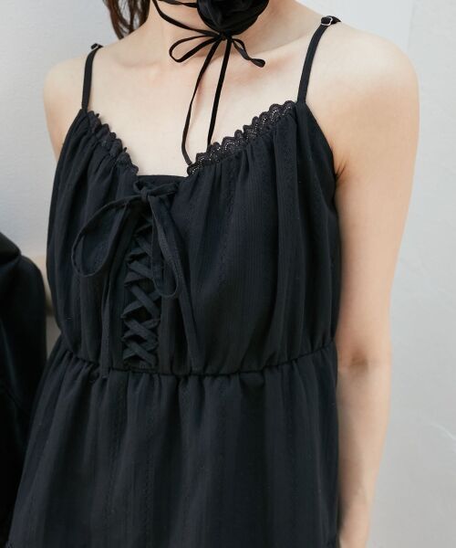 MAJESTIC LEGON / マジェスティックレゴン ロング・マキシ丈ワンピース | レースアップフレアキャミワンピ | 詳細7