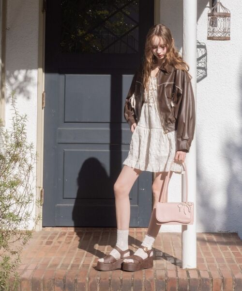 MAJESTIC LEGON / マジェスティックレゴン ロング・マキシ丈ワンピース | レースアップフレアキャミワンピ | 詳細8