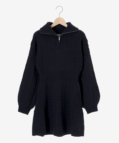 MAJESTIC LEGON / マジェスティックレゴン ミニ丈・ひざ丈ワンピース | ケーブルジップニットミニワンピ | 詳細23