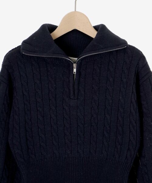 MAJESTIC LEGON / マジェスティックレゴン ミニ丈・ひざ丈ワンピース | ケーブルジップニットミニワンピ | 詳細26