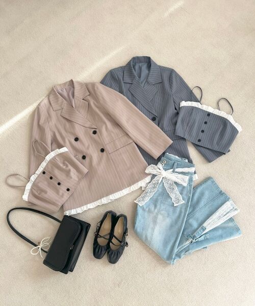 MAJESTIC LEGON / マジェスティックレゴン その他アウター | バイカラーフリルトリムジャケット | 詳細18