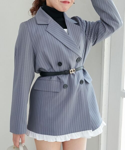 MAJESTIC LEGON / マジェスティックレゴン その他アウター | バイカラーフリルトリムジャケット | 詳細7