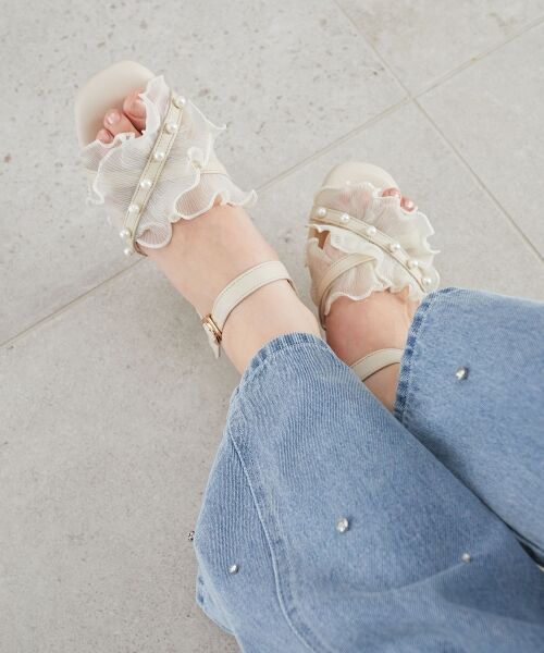 MAJESTIC LEGON / マジェスティックレゴン サンダル | パールシアーフリルサンダル | 詳細11