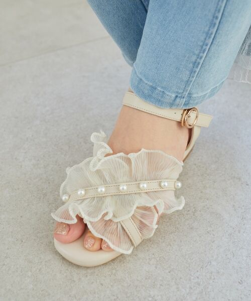 MAJESTIC LEGON / マジェスティックレゴン サンダル | パールシアーフリルサンダル | 詳細13