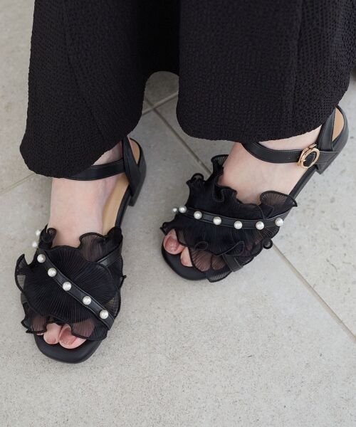 MAJESTIC LEGON / マジェスティックレゴン サンダル | パールシアーフリルサンダル | 詳細16